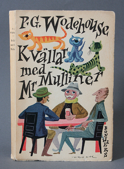 P.G. Wodehouse Book cover by Olle Eksell #sweden #modern #wodehouse #book #eksell #cover #illustration #mid #vintage #century #olle