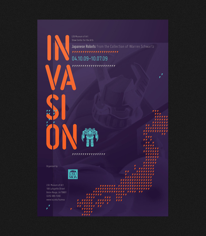 LSU Museum of Art Invasion poster #robots #map #poster