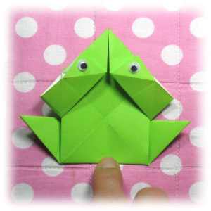How to make a traditional origami jumping frog (http://www.origami-make.org/howto-origami-frog.php)