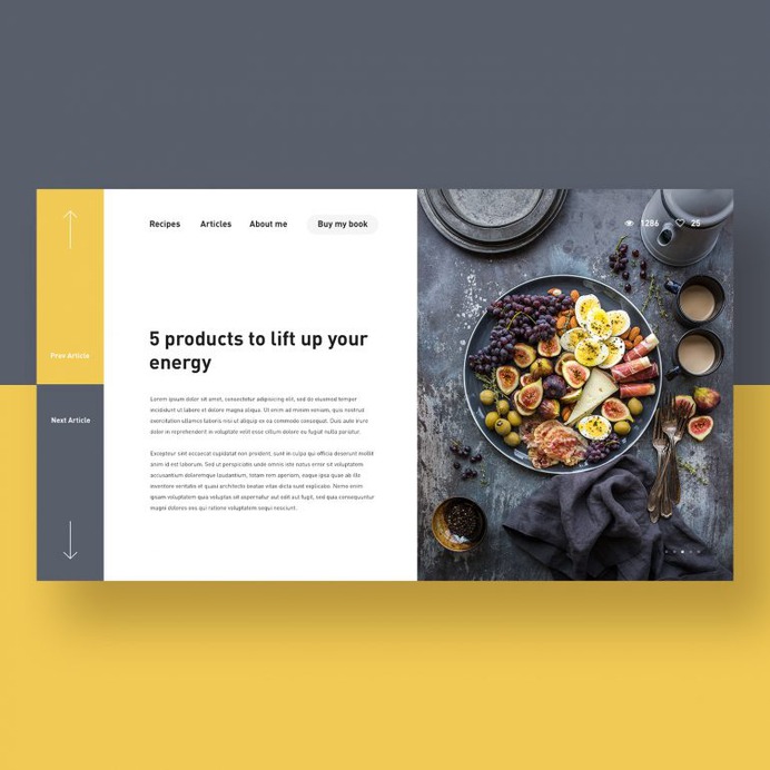 Cooking blog article page