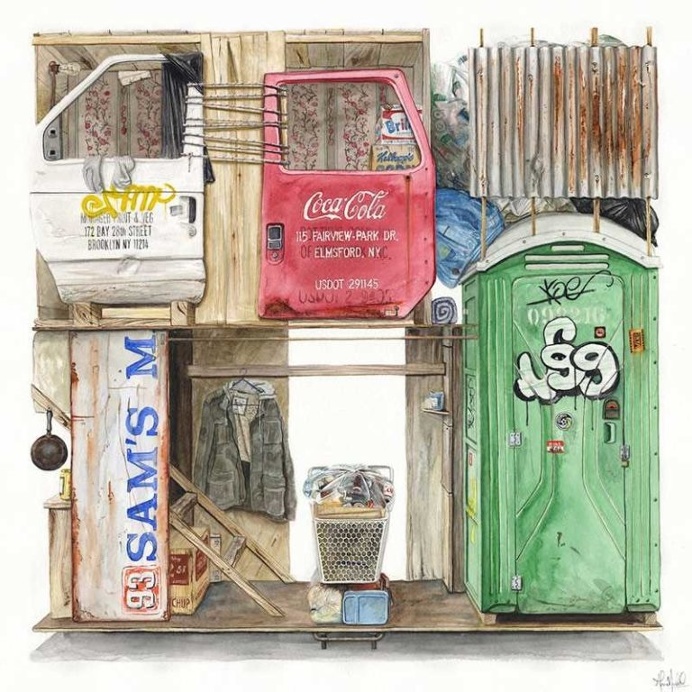 Organized Trash: Watercolor Paintings by Alvaro Naddeo