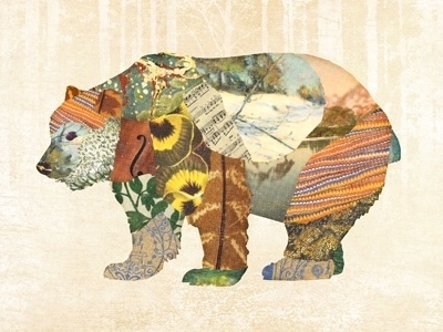 Dribbble - bear by Gerren Lamson #bear #illustration #collage