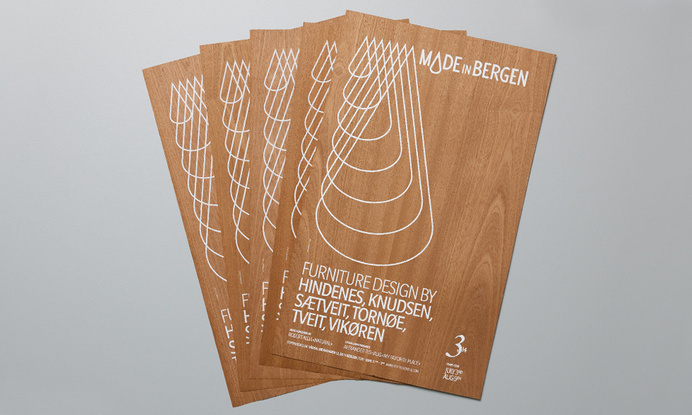 Visual identity for the furniture exhibition project Made in Bergen, initiated by six designers from Bergen, Norway. #exhibition #wood #furniture #bergen #poster