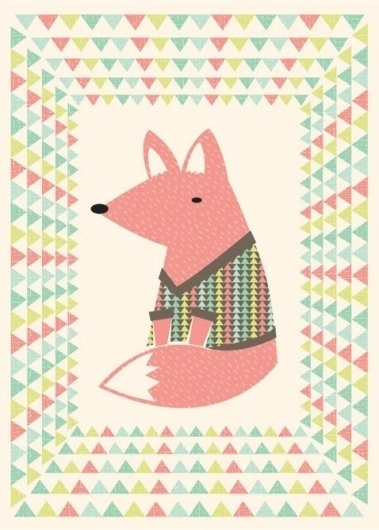il_fullxfull.108744979.jpg 478×667 pixels #triangles #print #fox #illustration