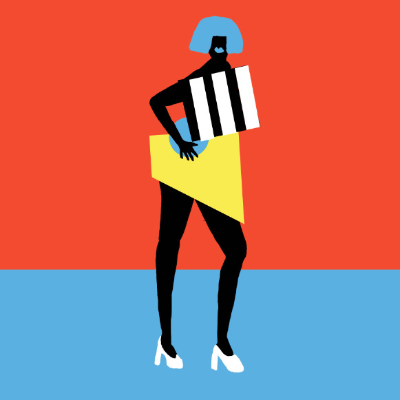 shapes #fitza #illustration #shapes #bold #minimal #simple #pose #fashion #blue #red #black