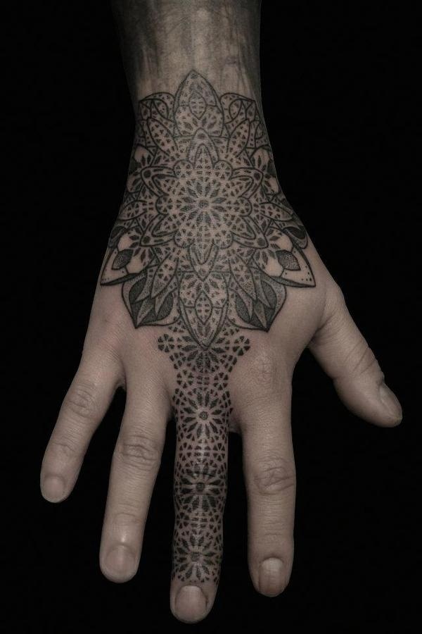 Impressive stippling tattoos by Kenji Alucky #ink #geometry #tattoo #hands #pointillism