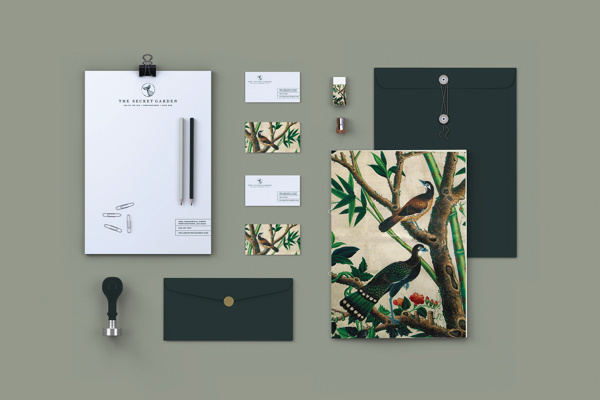 The Secret Garden #business #branding #card #design #identity #envelope #stationery #letterhead #emerald