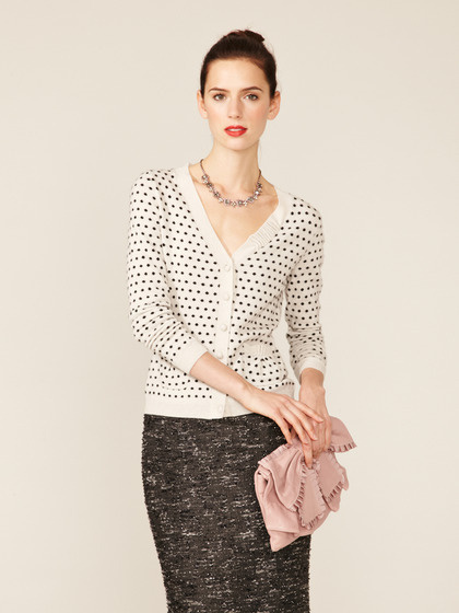 RED Valentino Cashmere Polka Dot Pocket Cardigan #fall #autumn #sweater #fashion #cardigan