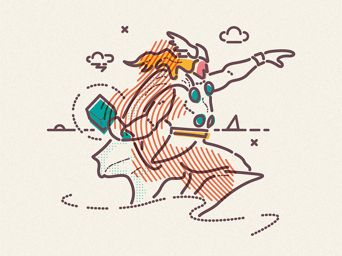 Thor #lines #asgard #icon #thor #hero #illustration #avengers #hammer