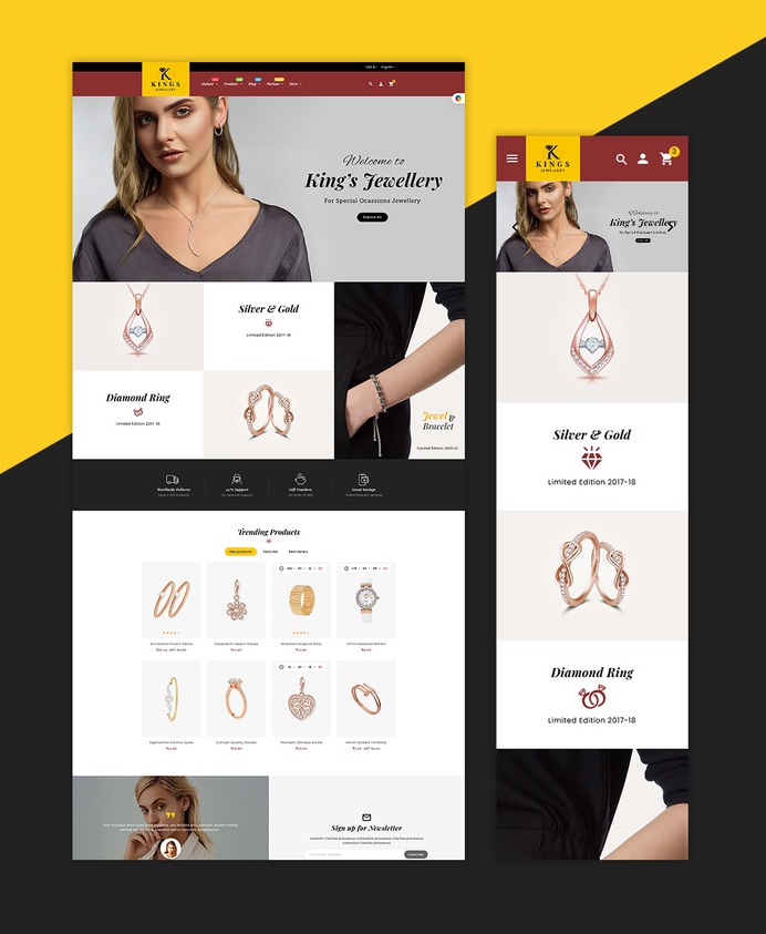 #Kings #Jewelry & #Imitation - #Prestashop #Responsive #Theme | #TemplateTrip #eCommerce #Website #Design #Template