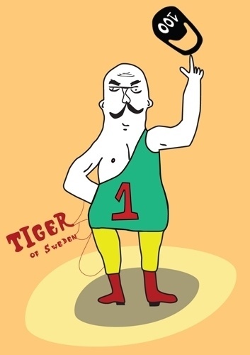 Tiger Of Sweden A/W '10 : Lilit Asiryan #strong #sweden #circus #illustration #man #tiger