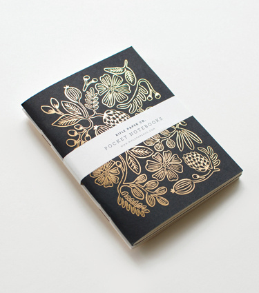 Rifle Paper Co: Gold Foil Pocket Notebooks #card #print #floral #done #mom #paint #illustration #stationery #flower #hand #typography