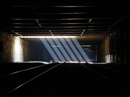 The Beauty of Sunlight - Wall to Watch #train #darkness #tunnel #tracks #rail #sunlight #rays