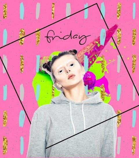 #photography#editorial#Collage maker#friday#colorful#girl #icecream #makeup #glitter