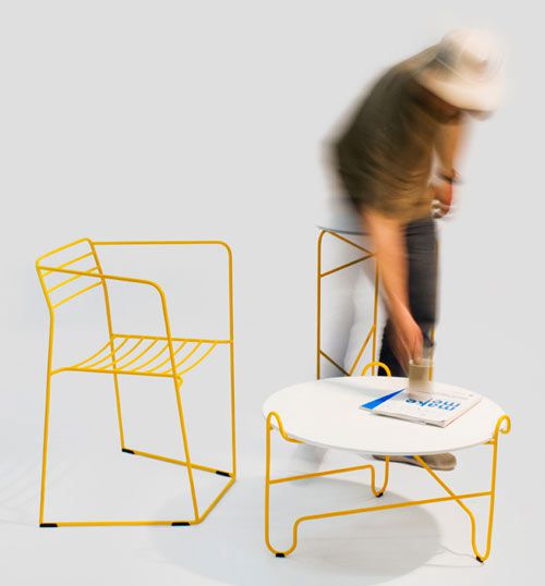 Bent Steel Furniture by Zbigniew Strzebonski - Design Milk
