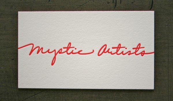 Mystic Artists #business #card #print #letter #press #cotton #stock
