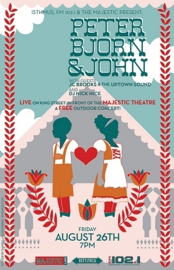 Peter, Bjorn, and John. | Flickr - Photo Sharing! #echeverria #gig #poster #wisconsin #music #daniella #madison