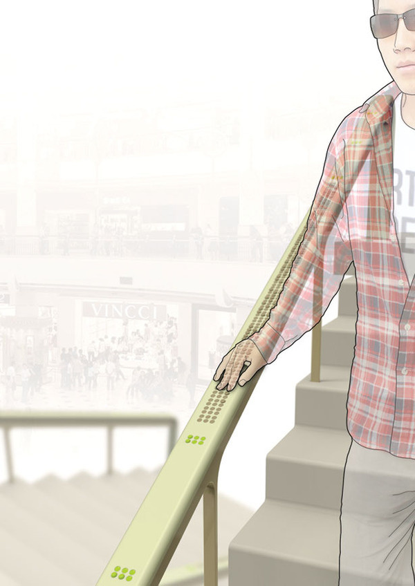 Braille Staircase Handrail #tech #amazing #modern #innovation #design #futuristic #gadget #ideas #craft #illustration #industrial #concept #art #cool