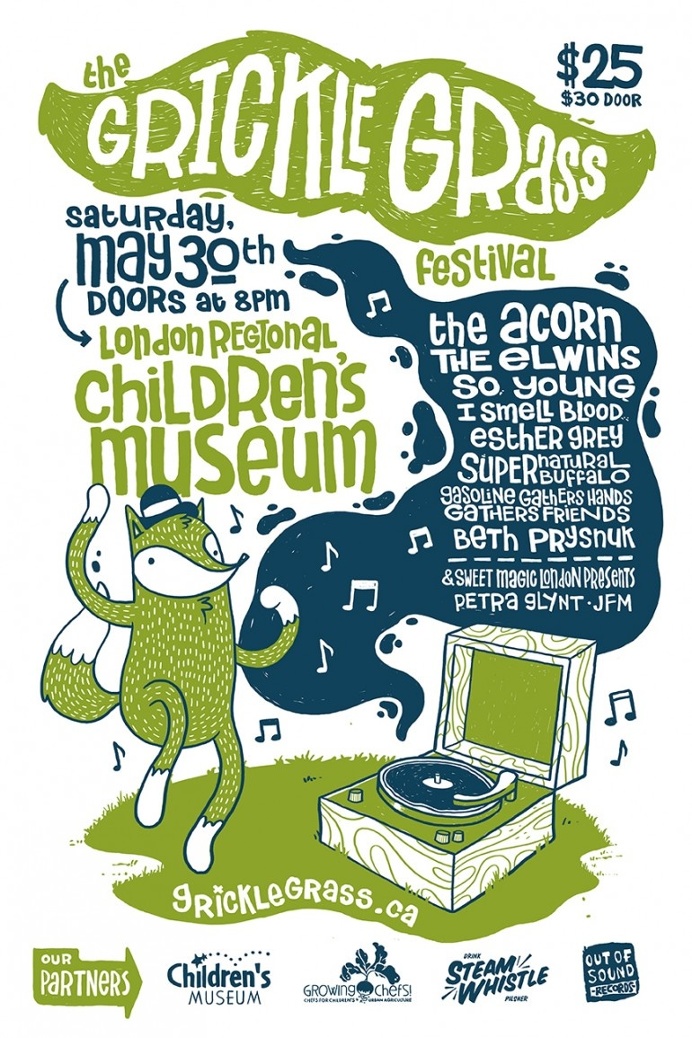 Dancing Fox Grickle Grass Festival Poster