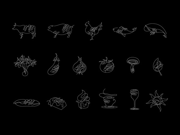Scribbly line drawings of food #drawings #wich #food #restaurant