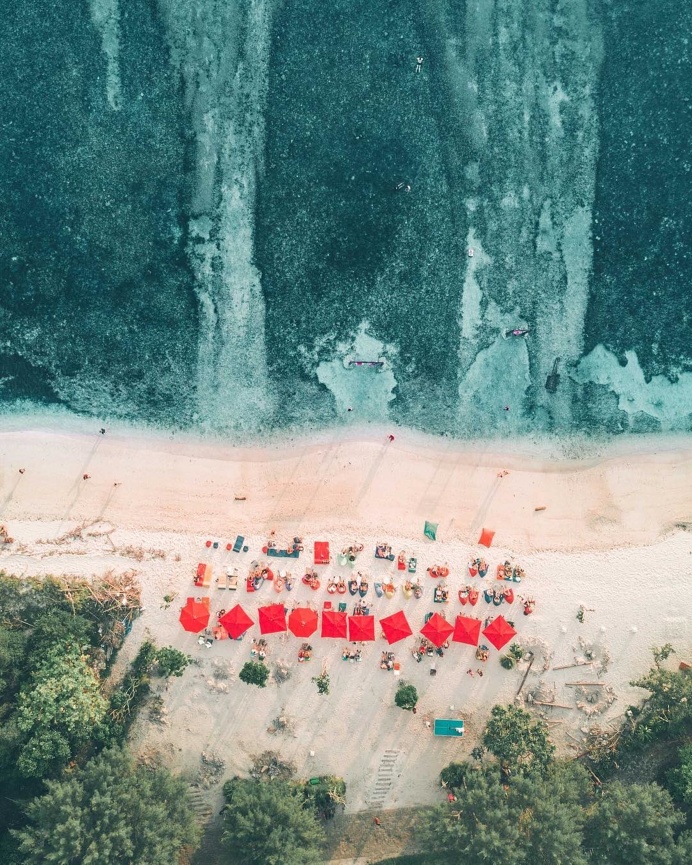 Unsplash on Instagram: "Beach Day⠀ "While relaxing on the beach on the island of Gili T, I decided to throw the drone up and snap a pict