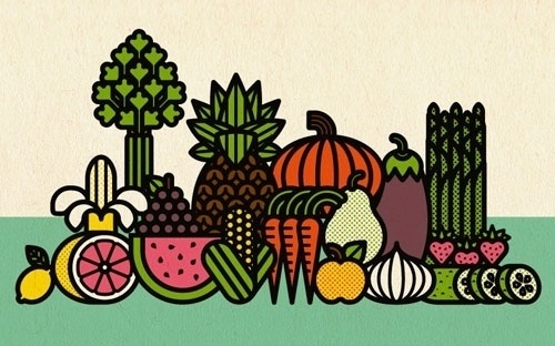 Illustrated #davis #fruit #mike #vegetables #illustration #burlesque