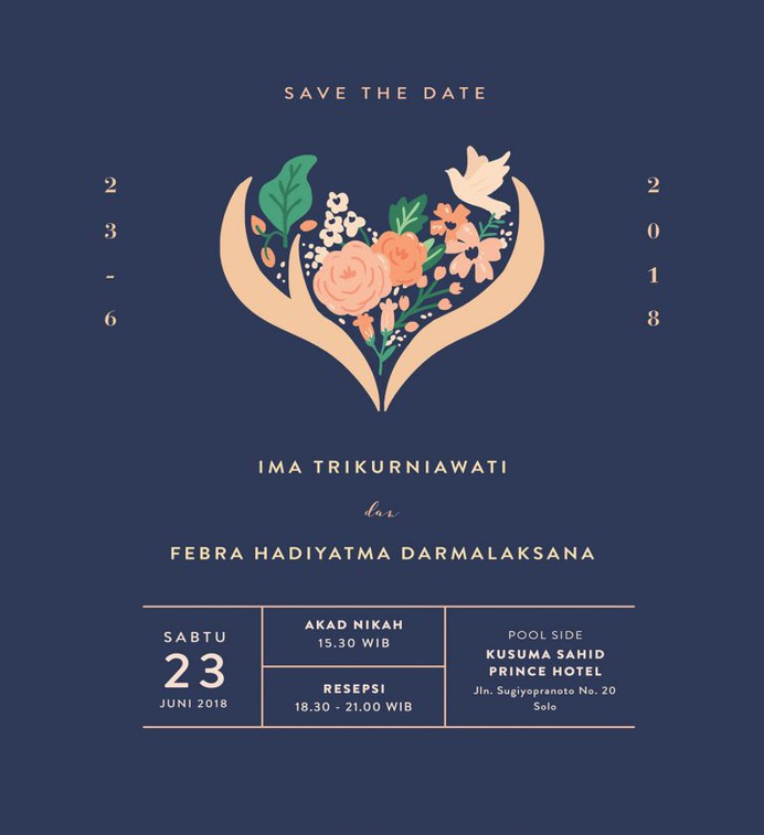 Navy Wedding Invitation