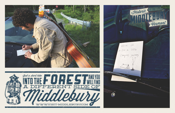 Middlebury, Vermont | Camping Poster #middlebury #challenge #design #camping #vermont #brown #john #aiga