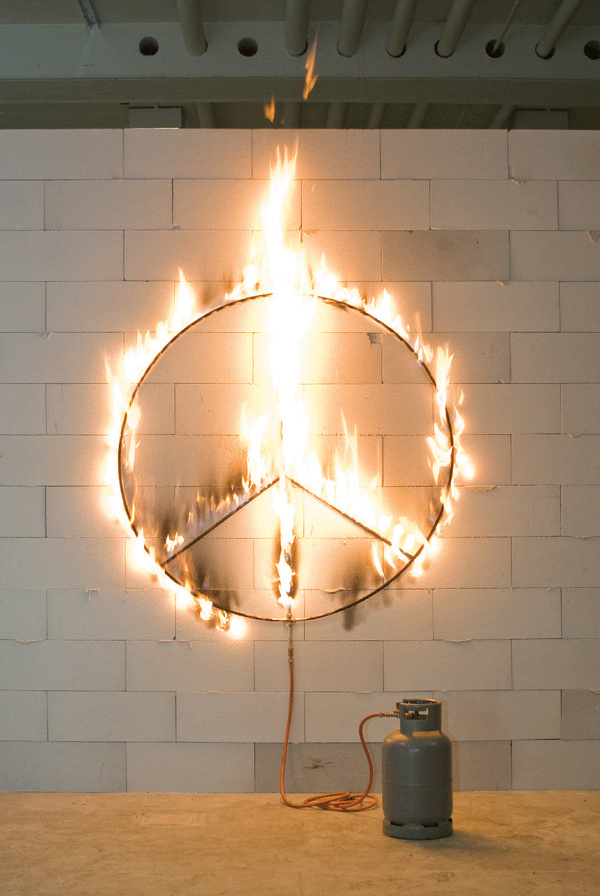 sometimes now:Marc BijlÂ Burning Peace (2004) #peace #fire