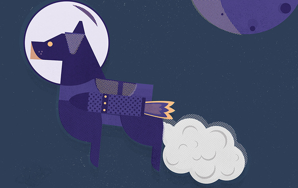 Laika The Space Dog #space #the #flying #stars #rocket #laika #jubb #animal #lucas #dog
