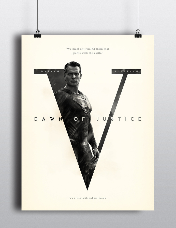 Ben Wilsonham - Can't wait for this Film!! Quick poster design for... #dawn #justice #letter #poster #type #superman #typography