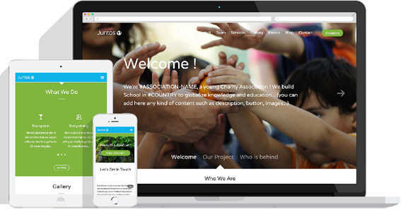 Free Responsive One Page Template for Charities : Juntos #template #shtml