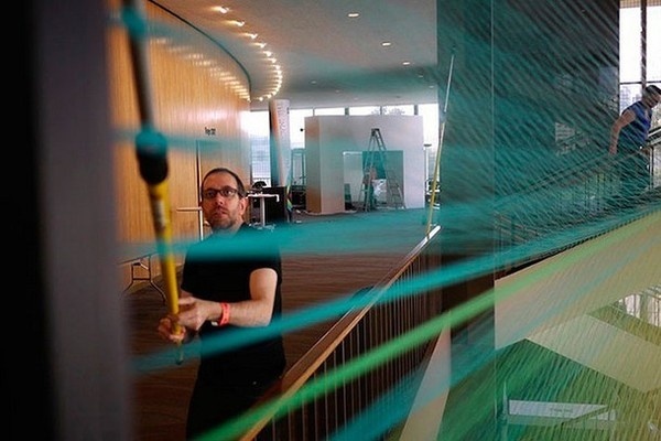 Artist Gabriel Dawe working on his next art installation #exhibition #textile #art #installation
