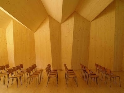 Atelier A+D: Chapelle de St-Loup #plate #interiors #wood #architecture #folded