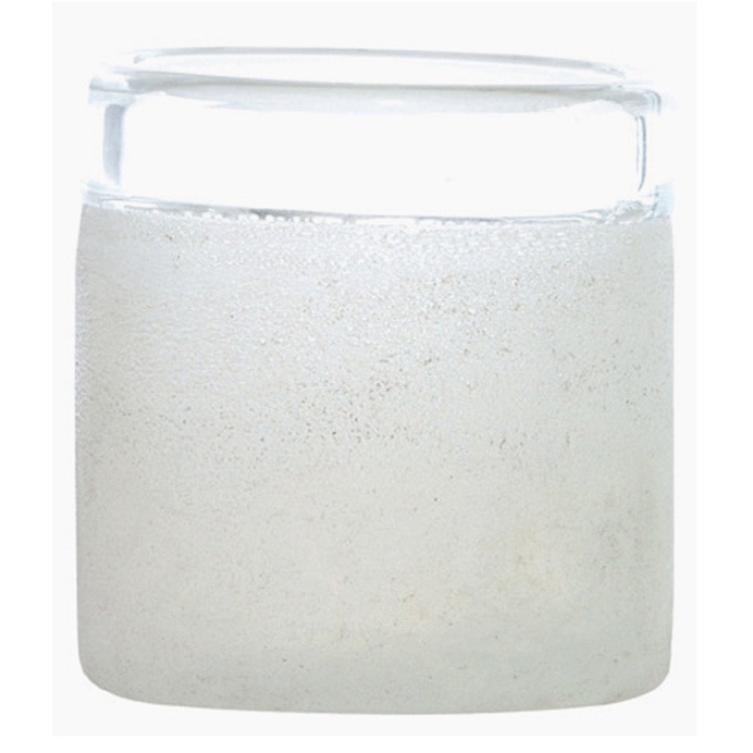 Bristol White & Clear Cylinder Vase, 10 cm