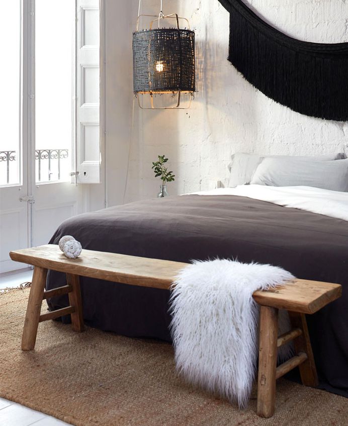 Brick Walls and Wooden Roof Structures Give Character to Barcelona Apartment #bedroom #interior #decor