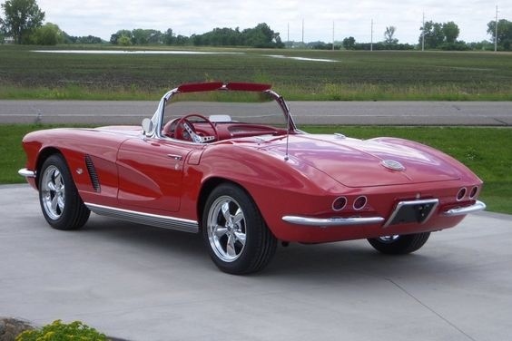 Chevrolet Corvette, 1962, cherry, antique car, convertible