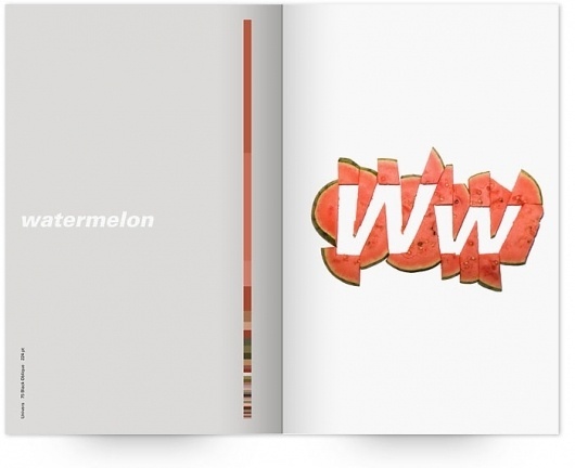 UW Design Show 2011 | Derek Chan #univers #print #design #graphic #book #publication #watermelon #typography