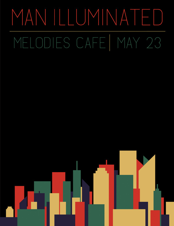 Man Illuminated Gig Poster by Matt Hodin www.behance.net/matthodin
