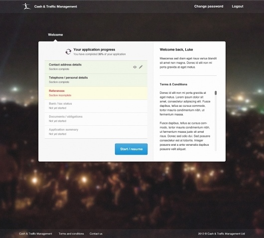 Dribbble - 02_-_welcome_v1.jpg by Luke Jones #website #interface