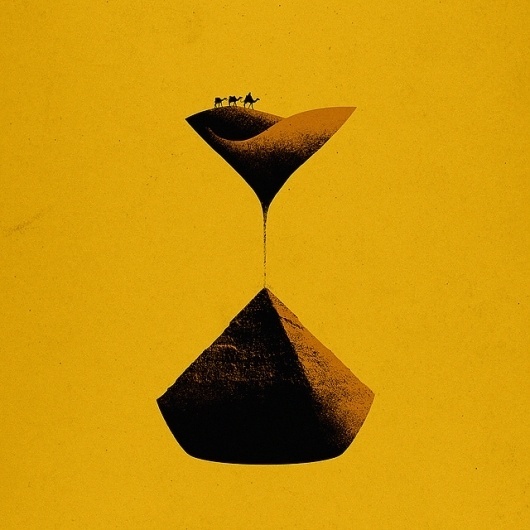 The Sands of Time — by Aled Lewis #hourglass #earth #camel #sand #time #pyramid #collage #desert