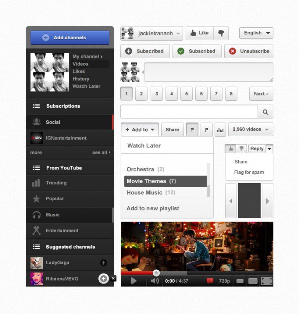 Youtube ui psd Free Psd. See more inspiration related to Video, Youtube, Ui, Psd, Google and Vertical on Freepik.