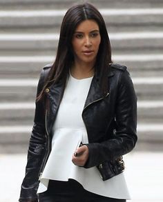 Kim Kardashian Brando Biker Jacket | Top Celebs Jackets