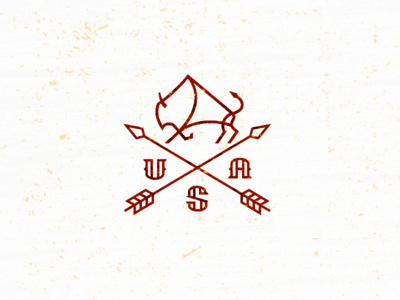 #bison, arrow, logo, design, mike, bruner, #USA, #stamp, #crest