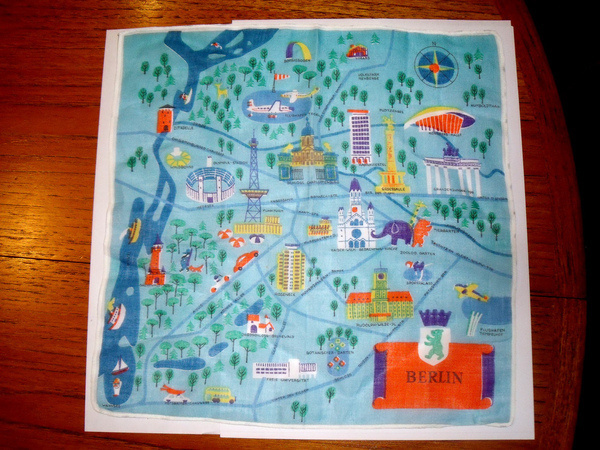 All sizes | Vintage Berlin Map on a Hanky! | Flickr Photo Sharing! #illustration