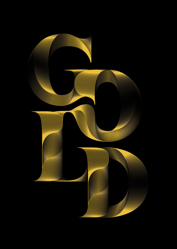 Trafiq / 2012 on Behance #striping #effects #gold #typography