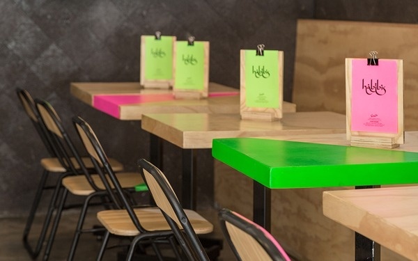 Habibis on Behance #anagrama #branding #menu #restaurant #neon