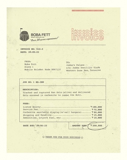 Boba's Invoice : brock davis #invoice #branding #design #graphic #identity #stationery #type #typography