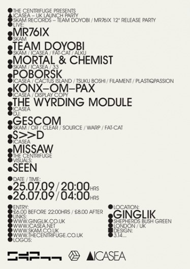 ∆ICASEA: ∆ EVENT : London 25/07/2009 #flyer