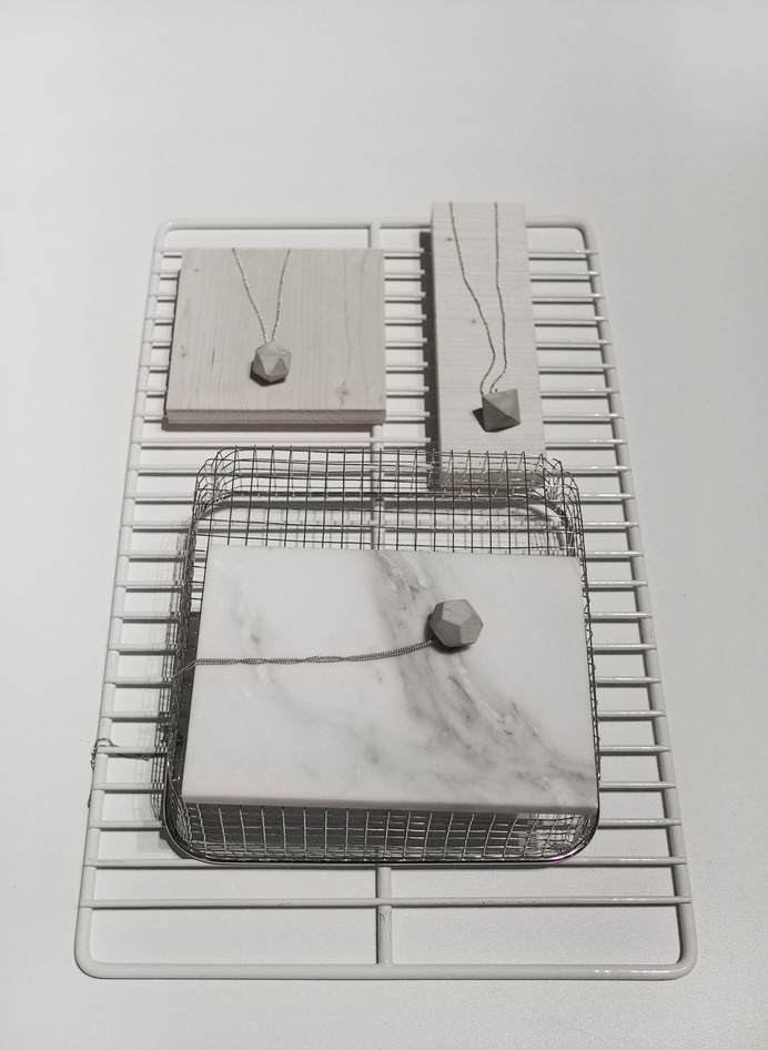 polyhedra concrete necklaces by frauklarer #octahedron #concrete #polygon #austria #styling #frauklarer #design #home #dodecahedron #jewelry #polyhedra #icosahedron #necklace #fashion #marble